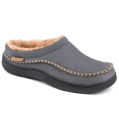 🎁Winter Sale 50% Off🎄Men's Non-Slip Warm Plush Wide Toes Slip-On Slippers