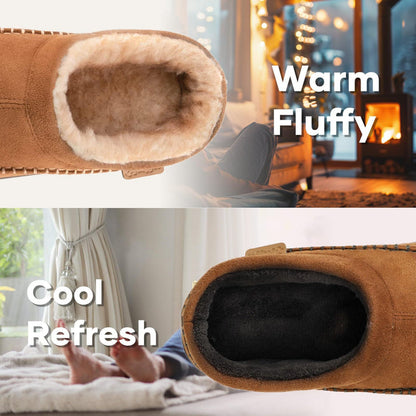 🎁Winter Sale 50% Off🎄Men's Non-Slip Warm Plush Wide Toes Slip-On Slippers