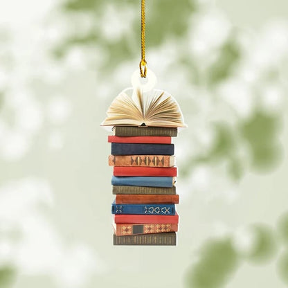 Adorno navideño para árbol de libros