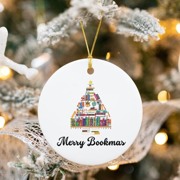 Adorno navideño para árbol de libros