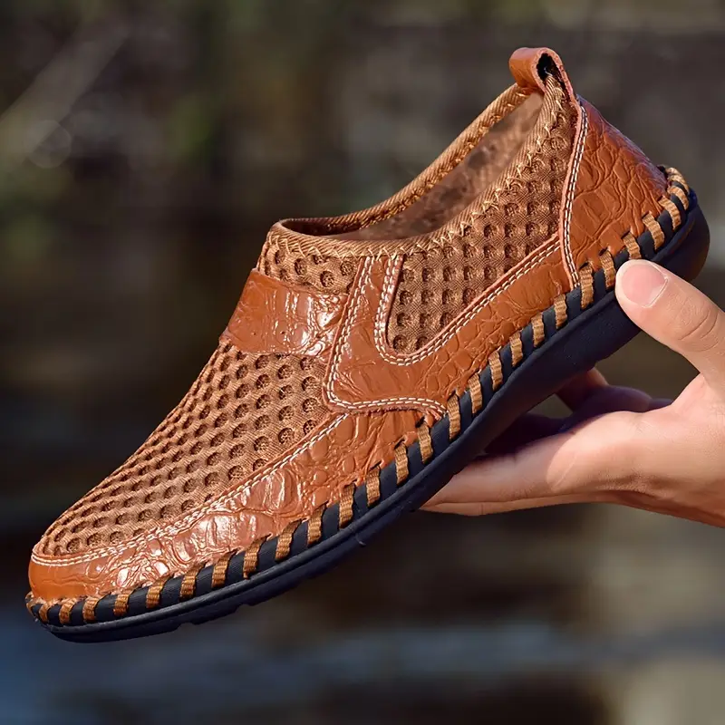 Early Summer Sale 49%🔥 Mens' Summer Slip-on Shoes, Breathable Mesh Leather Loafers
