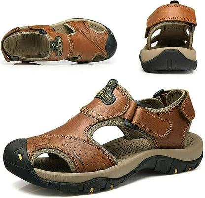 On This Week Sale off 50%🔥 Men's Outdoor Leather Orthopedic Summer Sandals