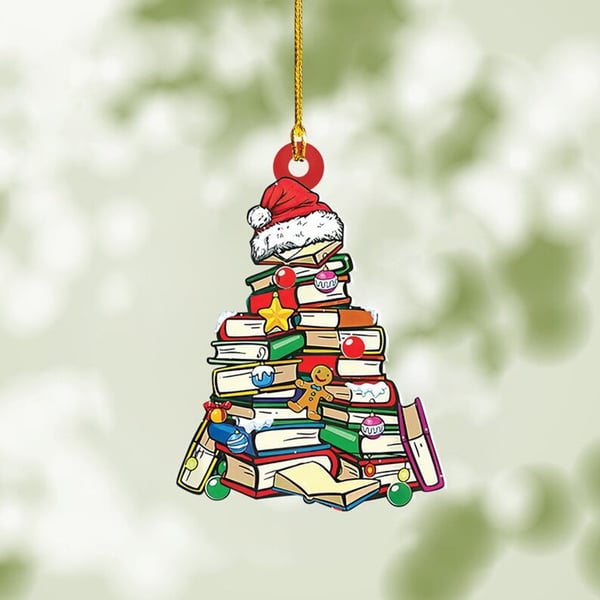 Adorno navideño para árbol de libros