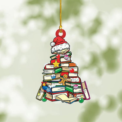 Adorno navideño para árbol de libros