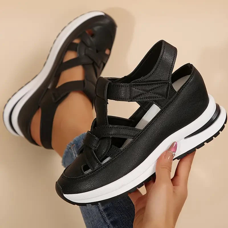 Women’s Soft Adjustable Sandals – Hook & Loop, Comfort Fit for Wide & Narrow Feet