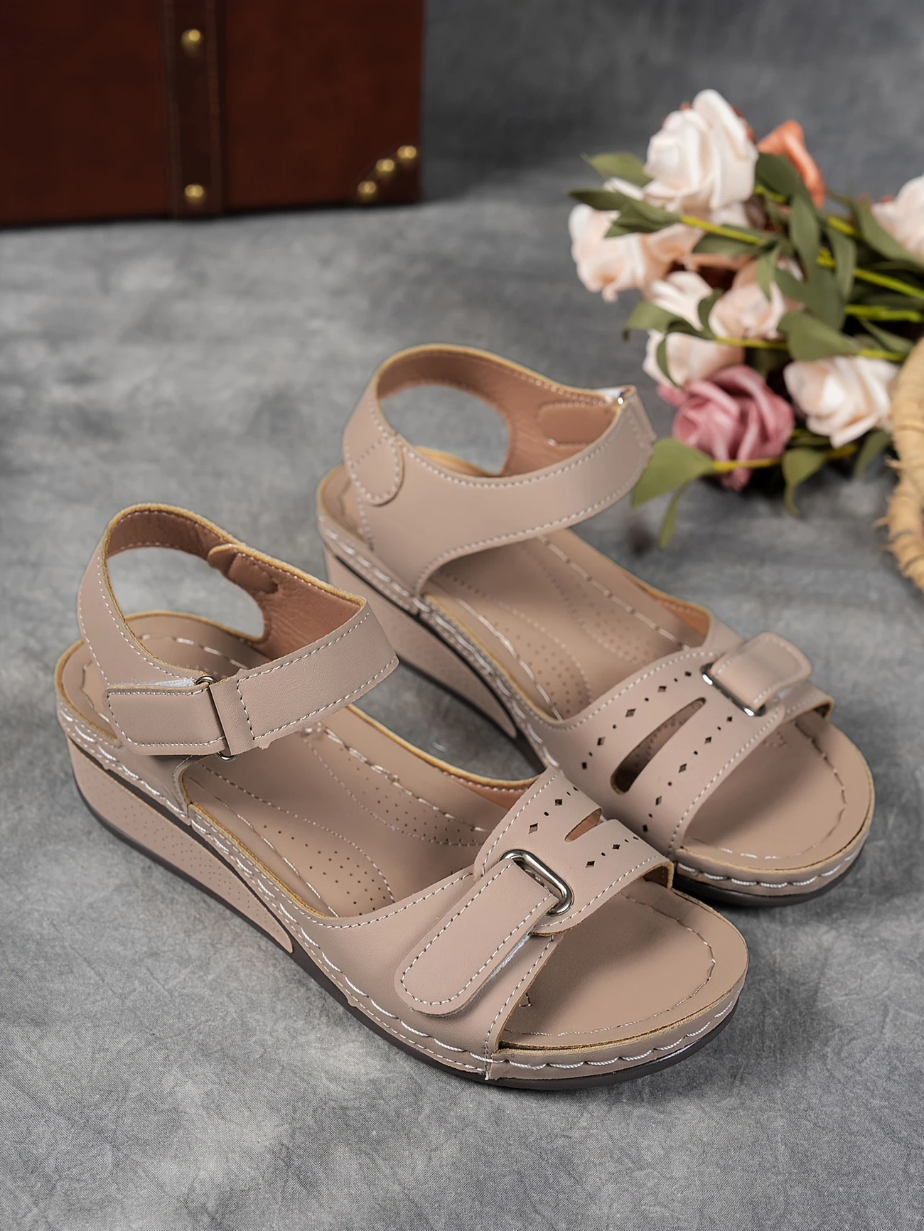 Last day Promotion 49%❤️ Women's Wedge Platform Sandals with Adjustable Strap