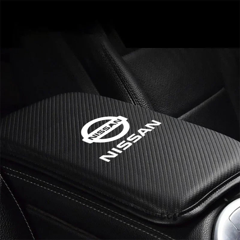Funda protectora de fibra de carbono para reposabrazos central de coche 