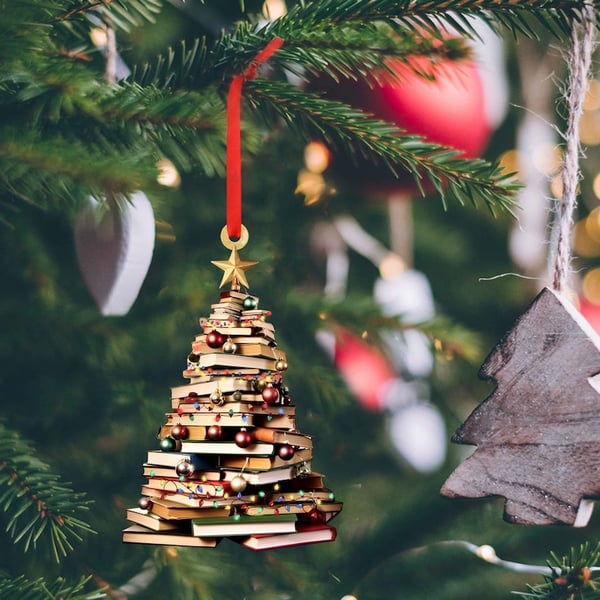 Adorno navideño para árbol de libros