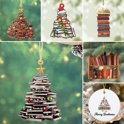 Adorno navideño para árbol de libros
