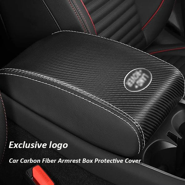 Funda protectora de fibra de carbono para reposabrazos central de coche 