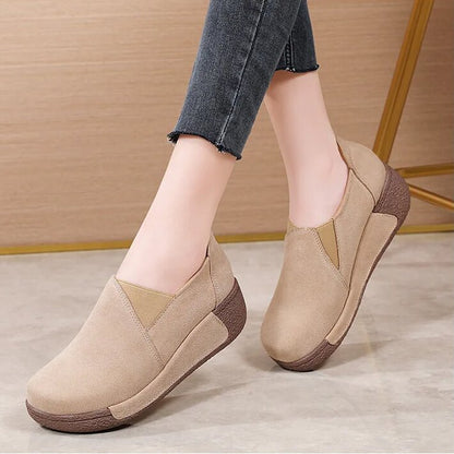 Primavera y verano 50% de descuento💝 Zapatos planos ortopédicos de plataforma para mujer, mocasines de cuero cómodos