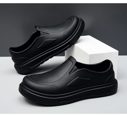 Men's Lightweight Slip-On Work Shoes – Oil Resistant, Easy to Clean Kitchen Work Footwear