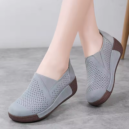 Primavera y verano 50% de descuento💝 Zapatos planos ortopédicos de plataforma para mujer, mocasines de cuero cómodos