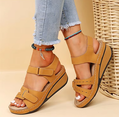 Last day Promotion 49%❤️ Women's Wedge Platform Sandals with Adjustable Strap