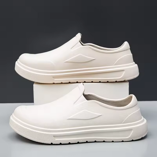 Men's Lightweight Slip-On Work Shoes – Oil Resistant, Easy to Clean Kitchen Work Footwear