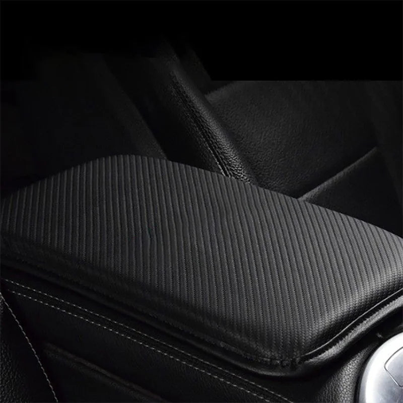Funda protectora de fibra de carbono para reposabrazos central de coche 