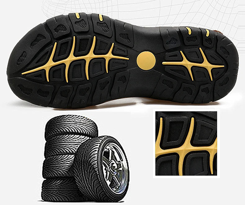 On This Week Sale off 50%🔥 Men's Outdoor Leather Orthopedic Summer Sandals