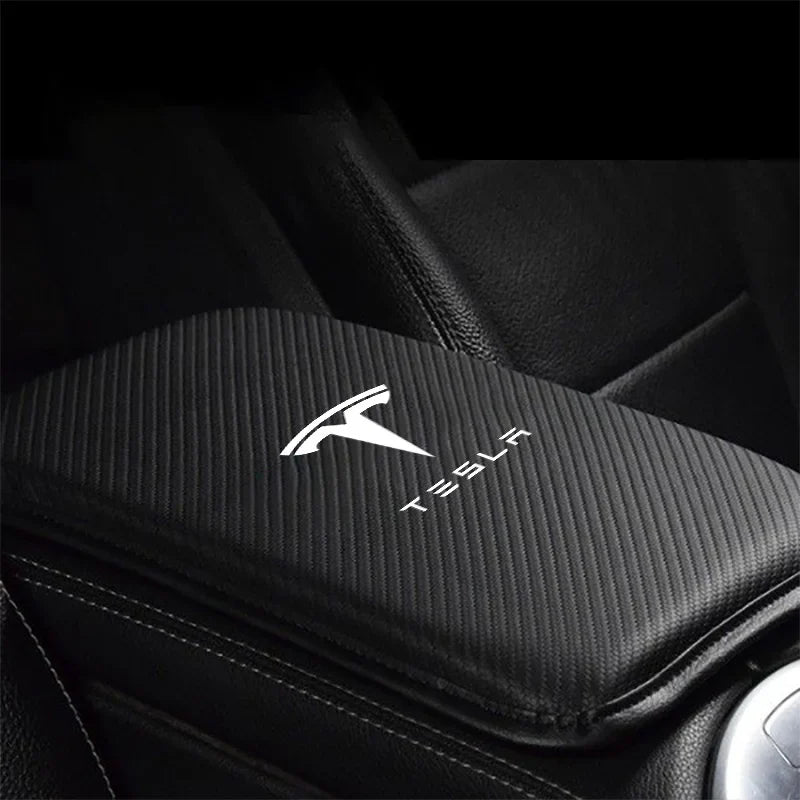 Funda protectora de fibra de carbono para reposabrazos central de coche 