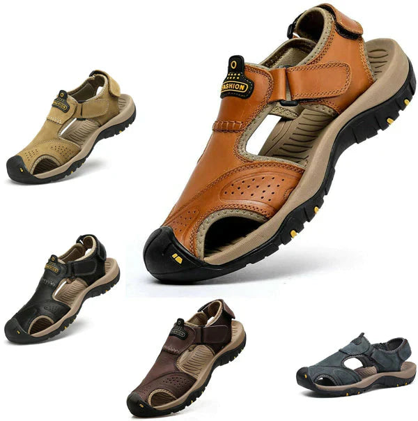 On This Week Sale off 50%🔥 Men's Outdoor Leather Orthopedic Summer Sandals