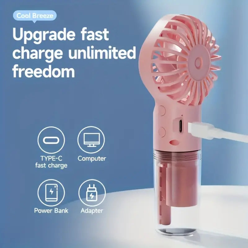 🔥Summer Sale 50% Off ❄️2-in-1 Handheld Portable Spray Mist Fan with USB Rechargeable